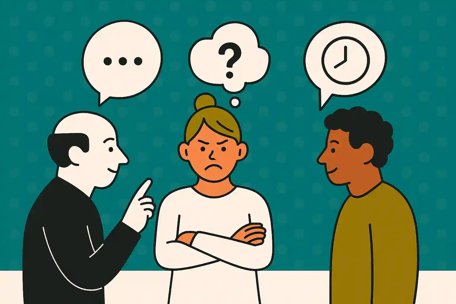 Team members giving constructive feedback